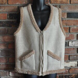 Vintage Handmade Shearling Sheepskin Leather Wool Western Vest Australia M